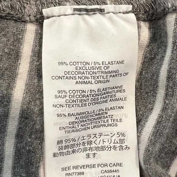 J‎ Crew Dreamy Stripe Cotton Pajama Top XSmall Gray White Button Up - Picture 4 of 4